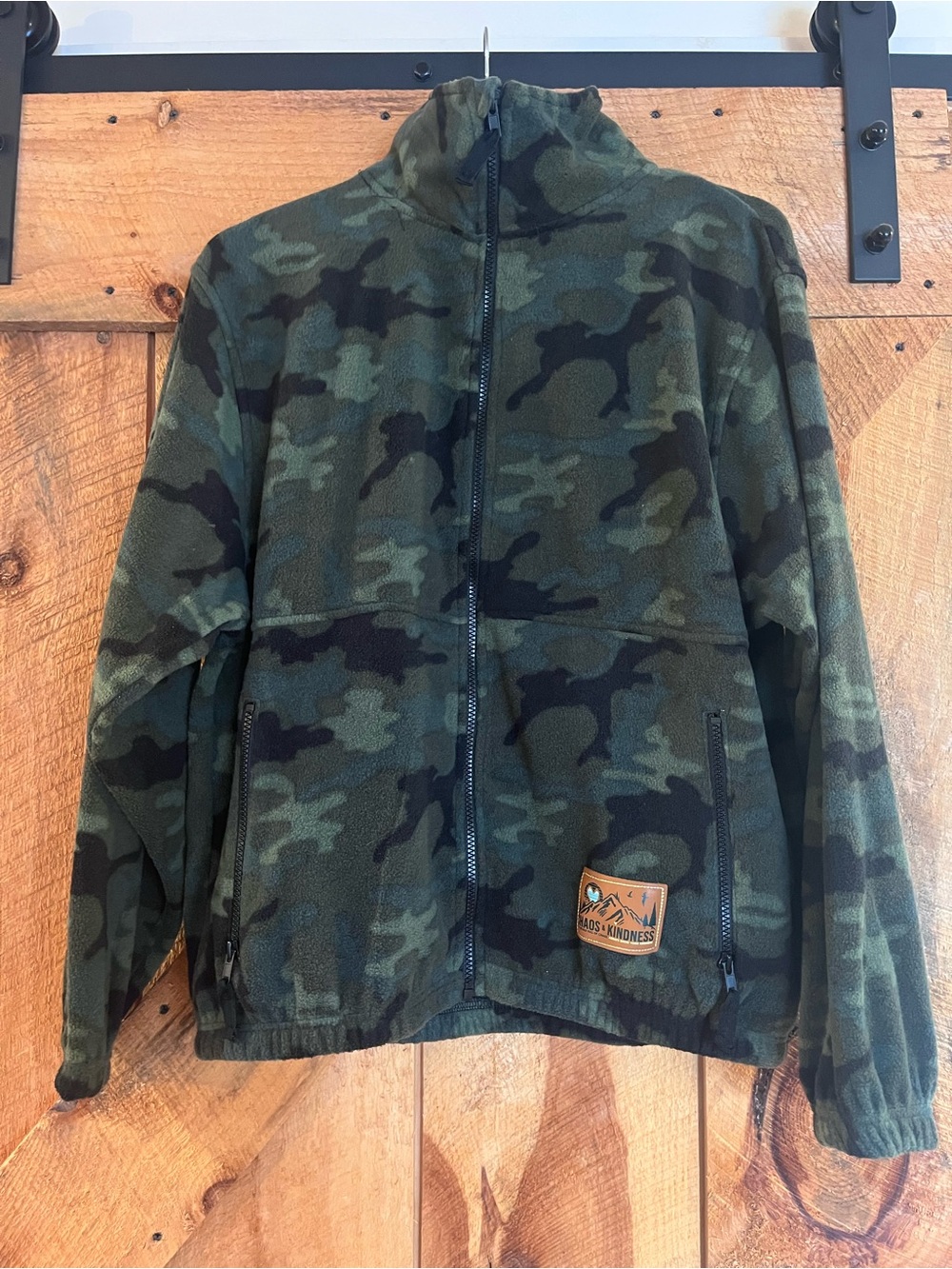 Chaos & Kindness Camo Zip Fleece Jacket